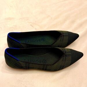 Rothy’s The Point Green Plaid, sz 7.5